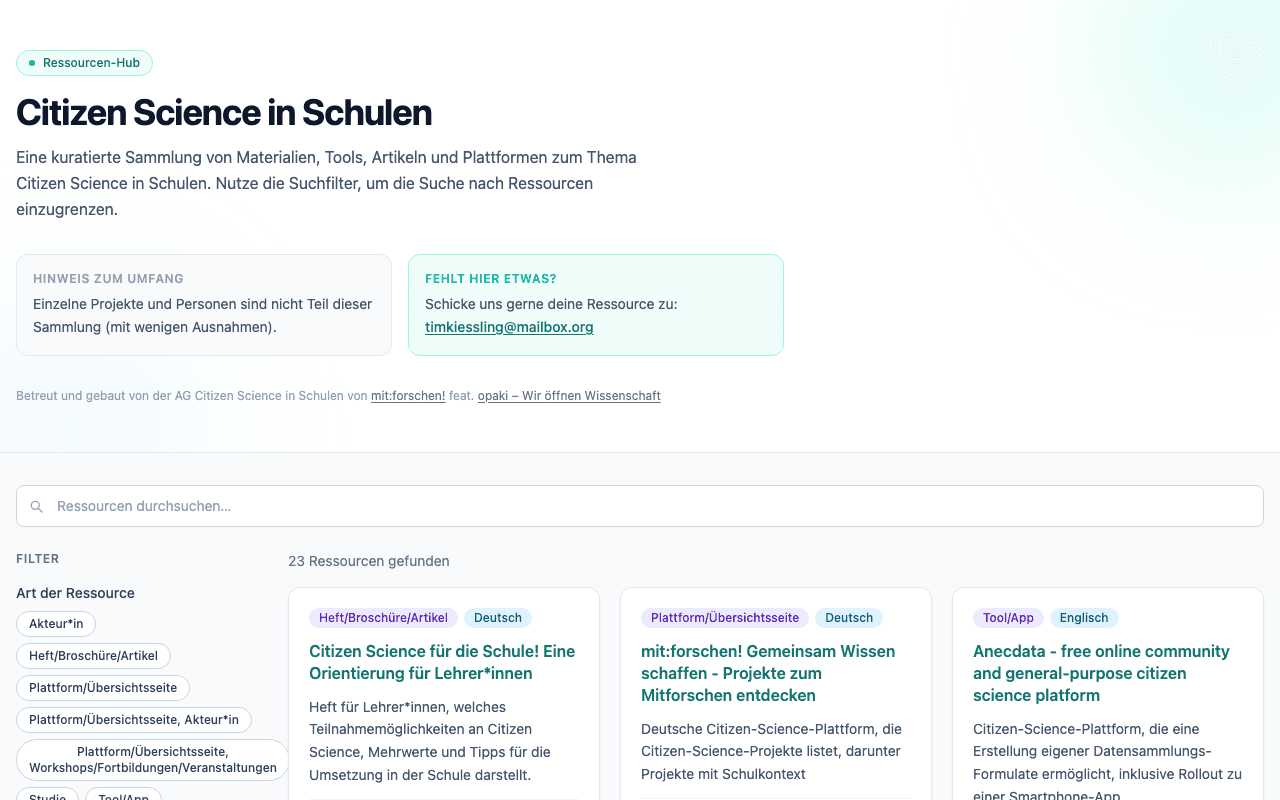 Citizen Science in Schulen Vorschaubild